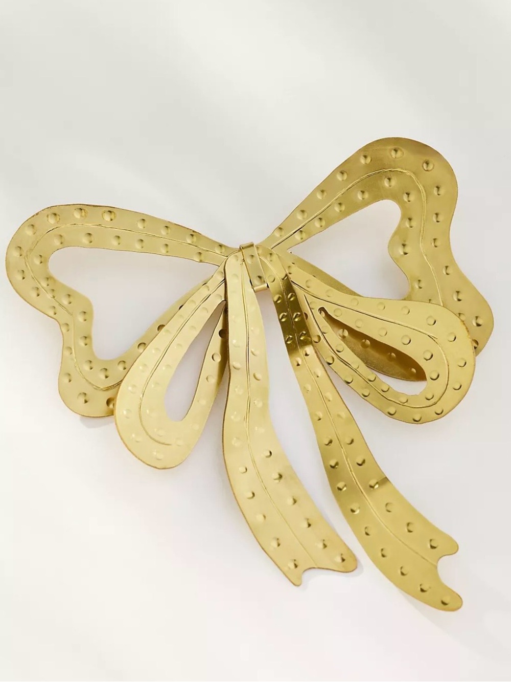 NWT Anthropologie Metal Bow Brooch in Gold